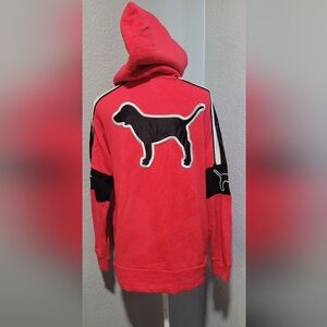 PINK Victoria's Secret Red and Black Half-Zip Sweatshirt